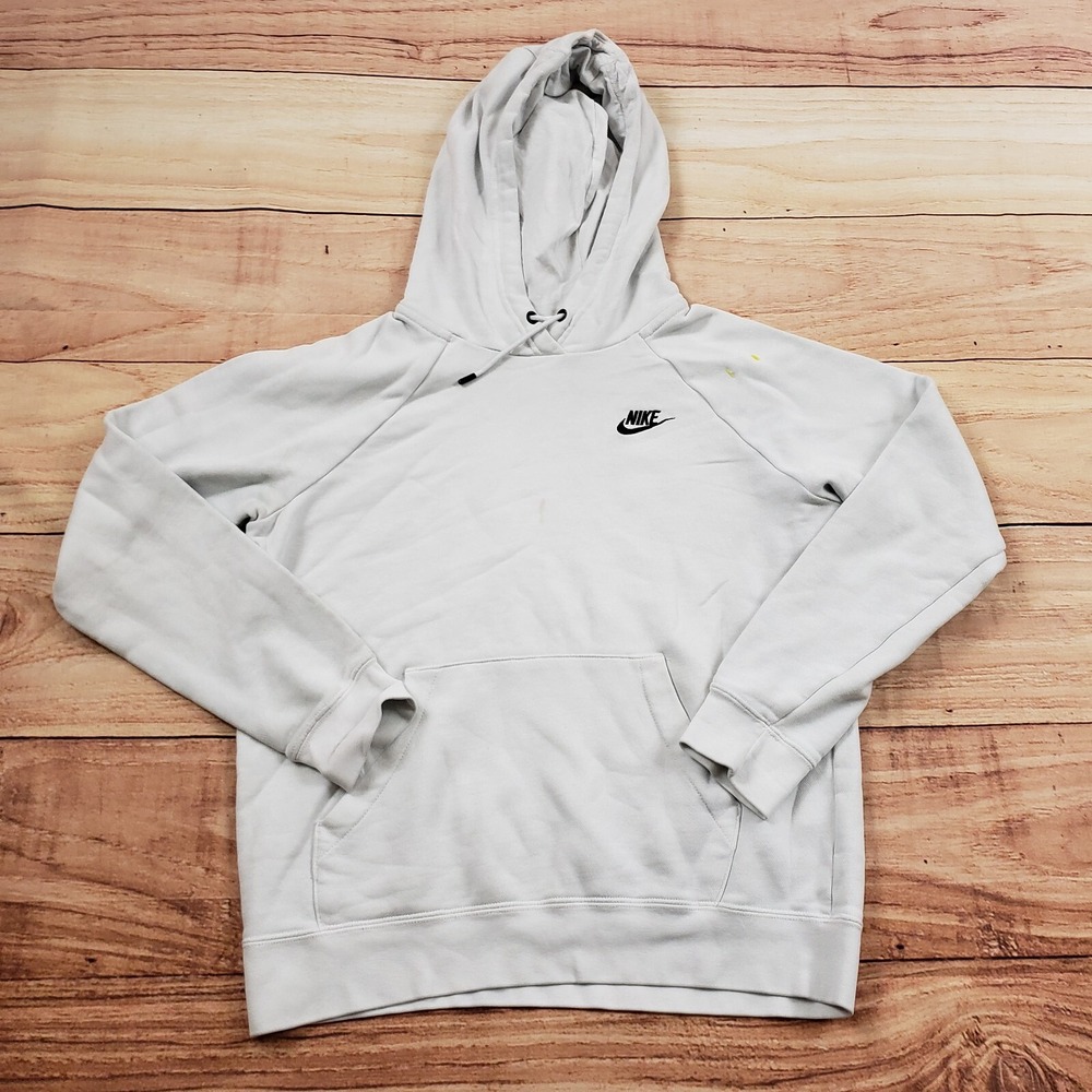 Nike Sweater Womens‎ Small Gray Black Hoodie Pullover Athletic Swoosh Ladies *